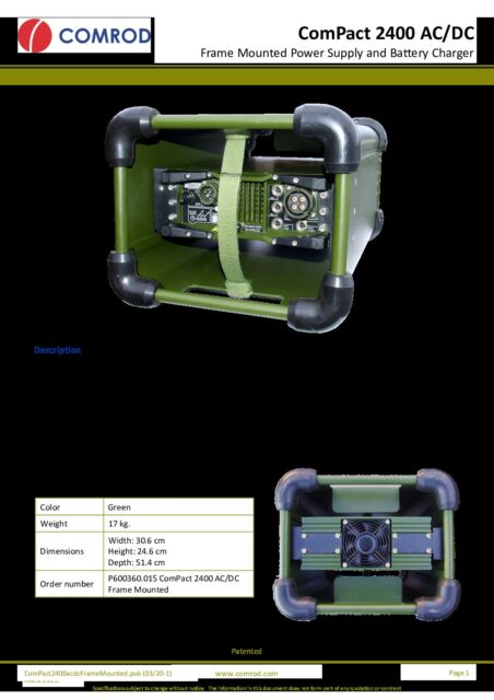 Compact2400acdc Frame Mounted Comrod