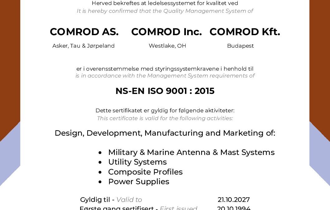 Comrod-ISO9001-2015-valid-10-2027